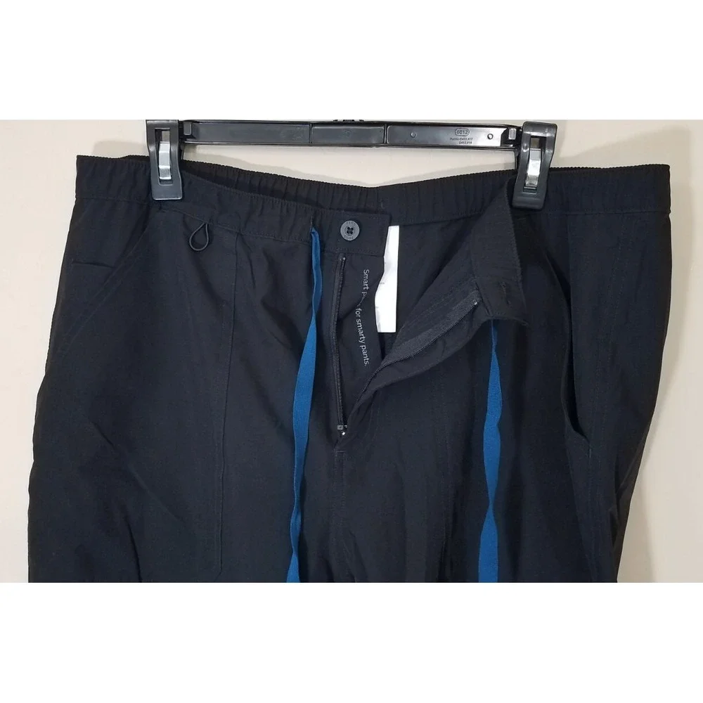 Figs Cargo Scrub‎ Pants Men size Large Straight Leg Pockets Black Button Front